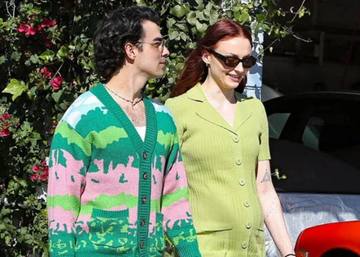 Joe Jonas & Sophie Turner Twin In Matching Green Outfits On Lunch Date In LA